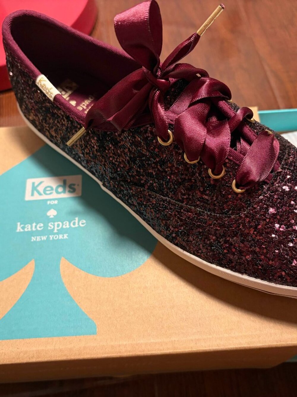 NIB Keds x Kate Spade New York Deep Cherry Sneakers | Women's Size 7